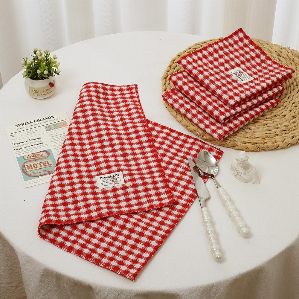 Față de masă din pânză Retro Roșu Carouri Seturi de masă Crăciun Covoraș pentru masă de sufragerie Suport de pahar Pânză de fundal pentru aranjarea mâncării Decor pentru casă