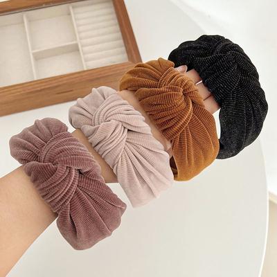 Mode Haar Zubehör Farbe Stirnband Kopfschmuck Cord Solide Stoff geknotet