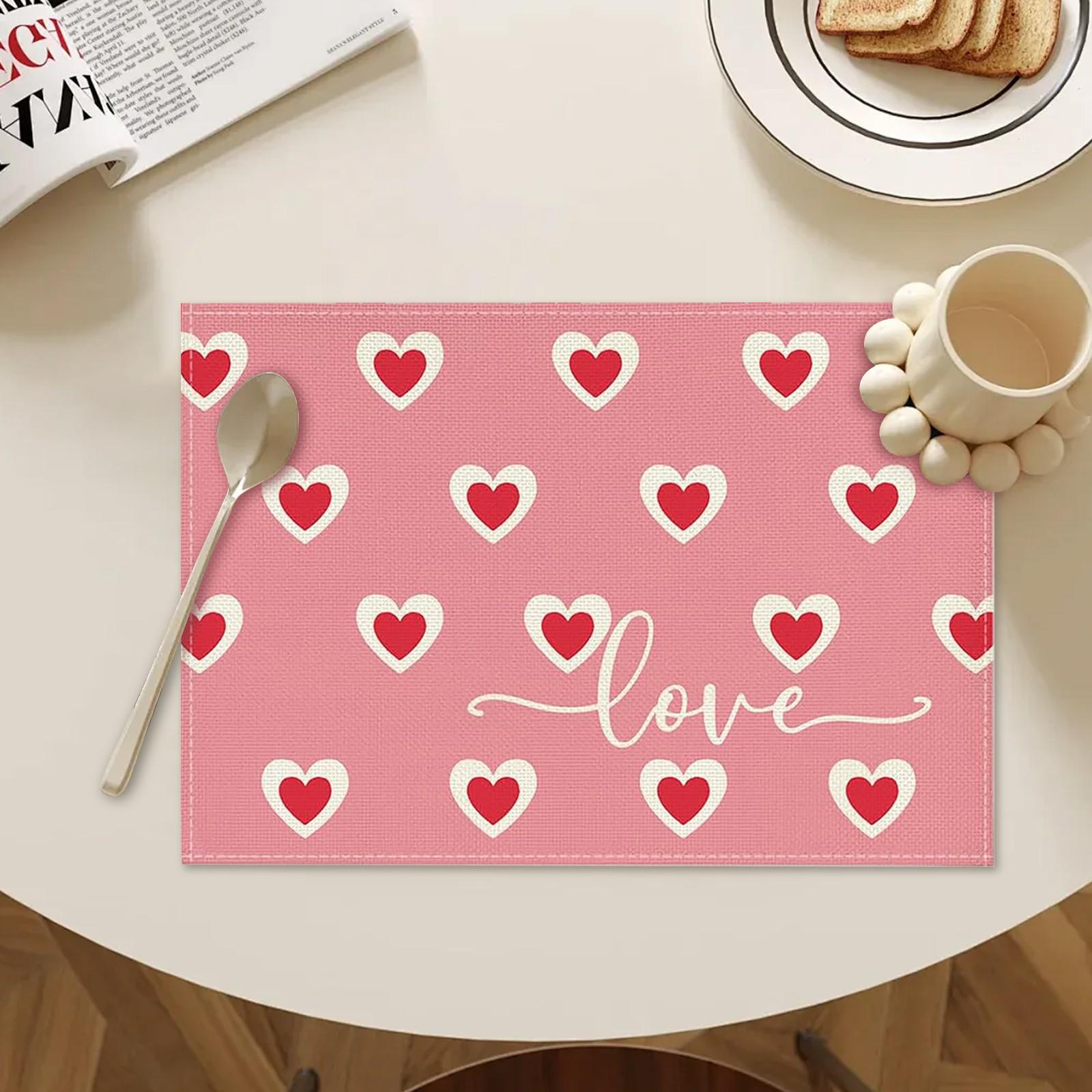 

Artoid Mode Red Love День Святого Валентина Салфетки Набор Свадебных Праздничных Столовых Ковриков Для Вечеринки Кухня Столовое Украшение One Size