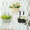 Rustikaler Vintage Metall Hängeblumentopf Wandpflanzgefäß mit Drainagelöchern & Abnehmbaren Haken für Innen-/Außen-Hausgartendekor