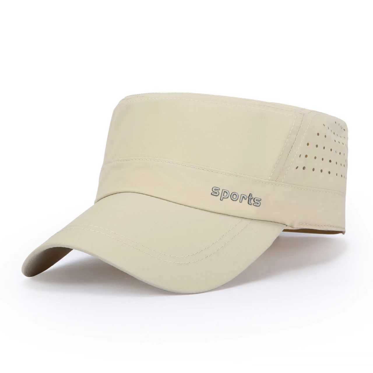 Men S Quick-Drying Hat Summer Sun Protection Breathable Mesh Thin Cap Flat Top Hat Fashion Casual Adjustable хаки