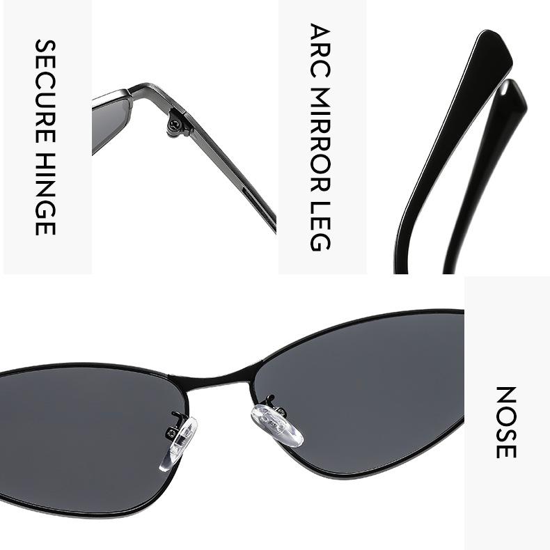 Women's sunglasses, metal cat eye sunglasses, men's and women's fashion sunglasses.