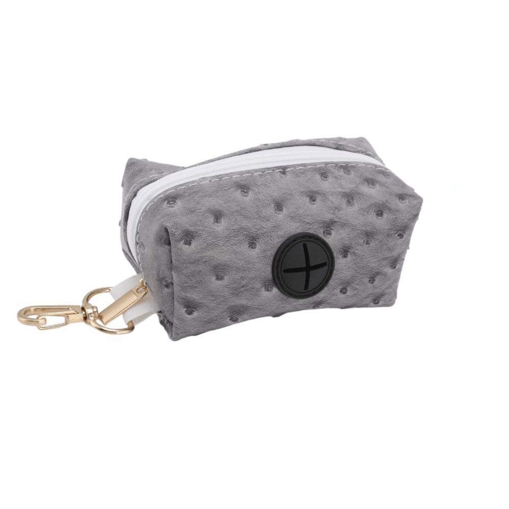 Ostrich Grain Surface Dog Poop Bag Dispenser Leash Hanging Bag  Daily Dog Walking