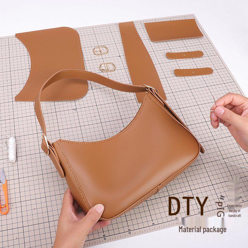 Trendy DIY Solid Color Single Shoulder Retro PU Women's Bag