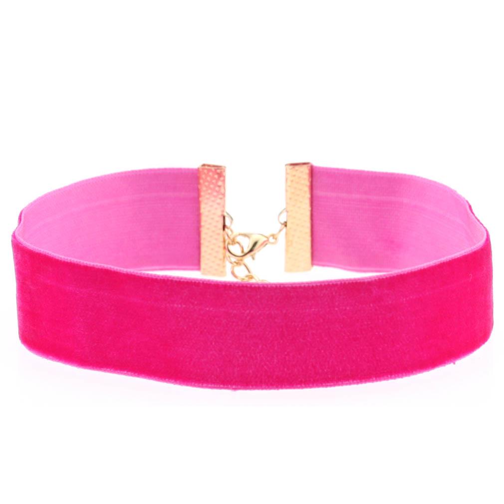 Punkowe Gotyckie Aksamitne Chokery Naszyjniki Dla Kobiet Dziewczyn Czerwony Czarny Choker Prosta Biżuteria collier ras du cou pink