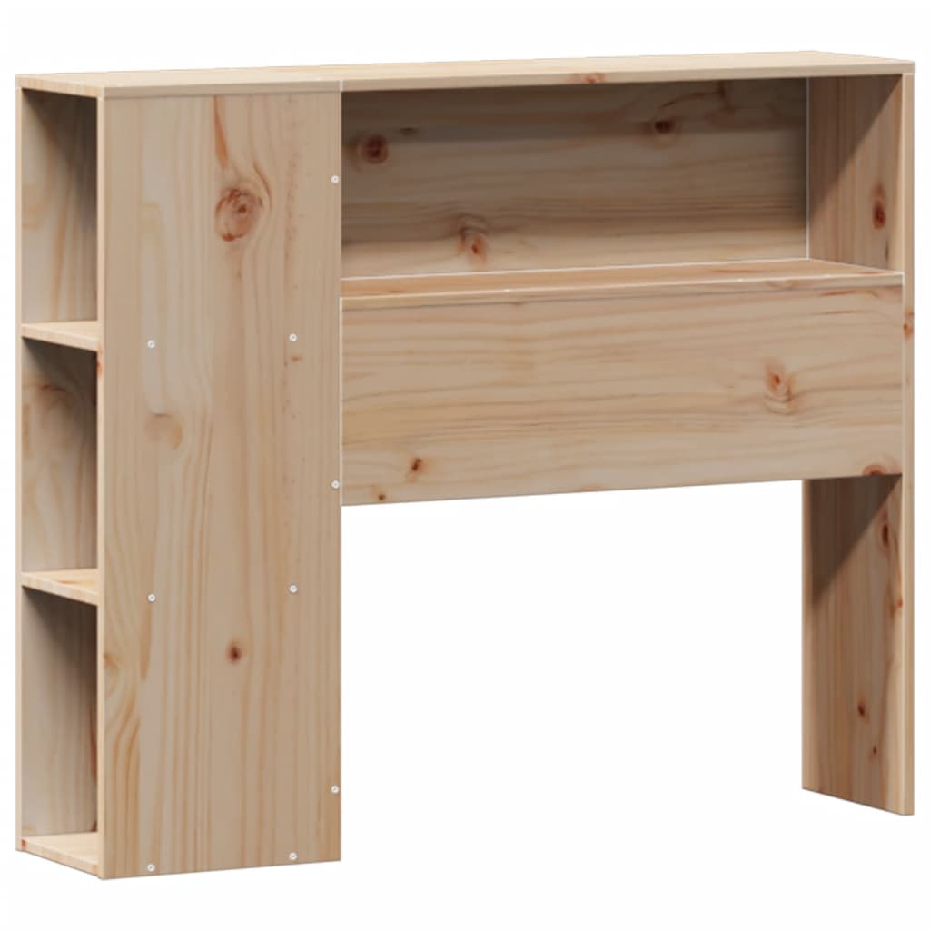 Vidaxl Bed With Shelf, Without Mattress, 75X190 Cm, Pine Wood