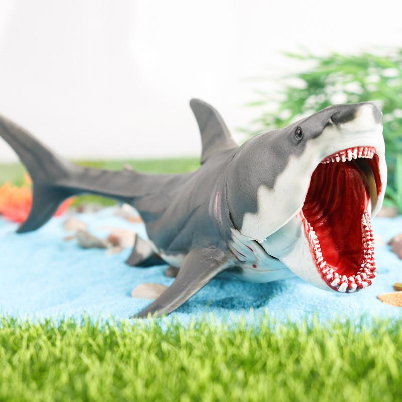 

Marine Animal Realistic White Shark Model With Movable Jaws For Aquarium Decor