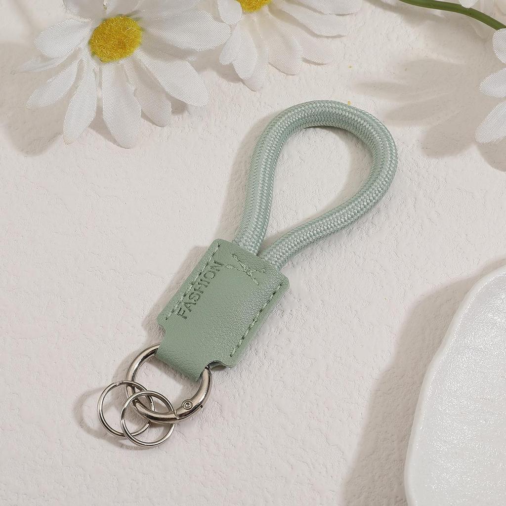 Handwoven Genuine Leather Keychain Pendant - Embossable Logo, High-Quality Lanyard, Anti-Loss Car Keychain.