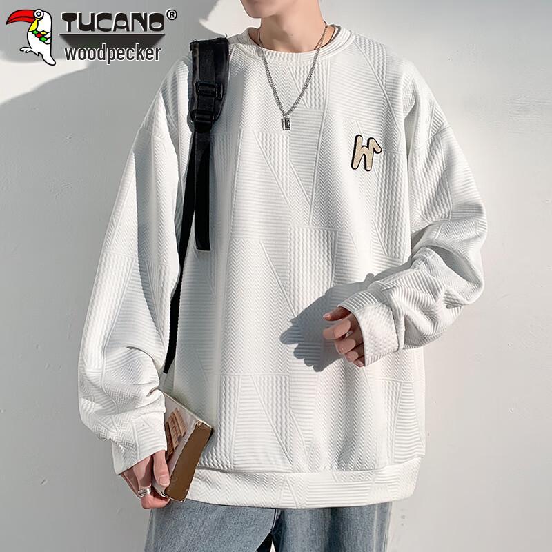 TUCANO Men's Waffle Knit Long Sleeve Round Neck Sweatshirt