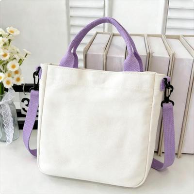 Plain Canvas Single Shoulder Tote Bag for Daily Travel and Shopping