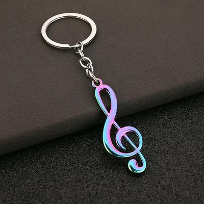Loomingulised Treble Clef võtmehoidjad Metallist noodikirjad Sildi võtmehoidjad Muusikariistad Koolikoti ornament