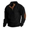 Herren Pullover Outdoor Casual Geknöpft Stehkragen Langarm Pit Strip Cord Sweatshirt Herbst Winter Mode