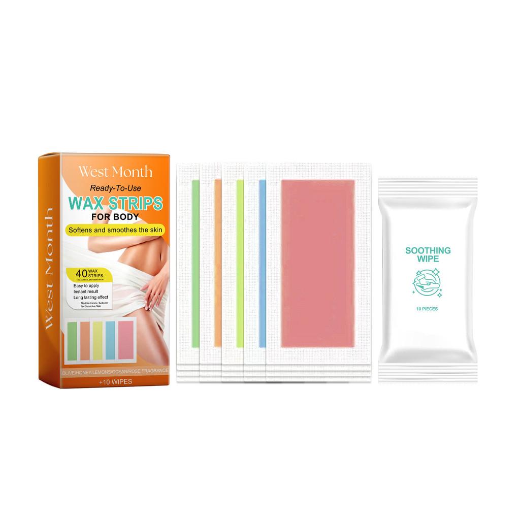 

West Month Gentle Hair Removal Wax Strips For Smooth Skin Underarm And Leg Care 20pcs