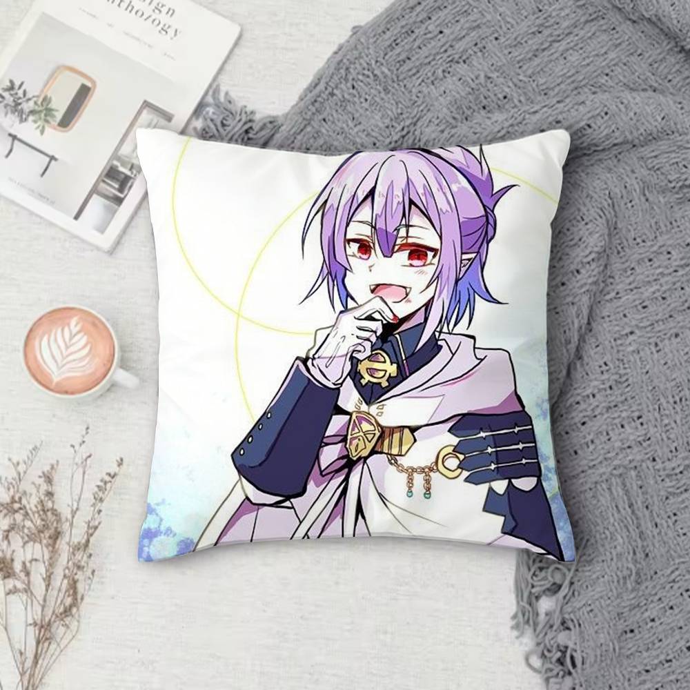 Seraph of the End Doublesided Printed Square Pillow Cover Decorative Cushion Cover for Sofa Bedroom Bedside