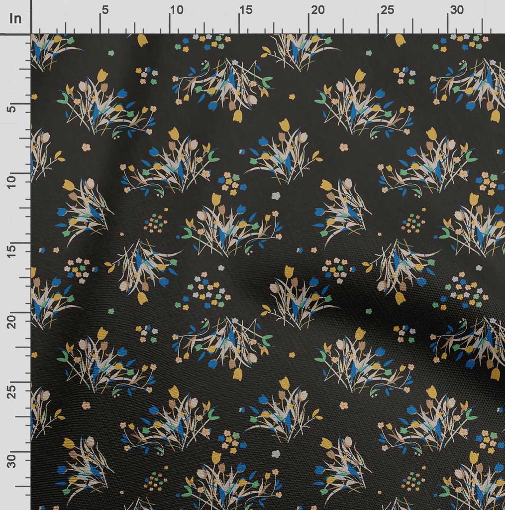 Soimoi Floral Print,  Cotton Cambric, Quilting Fabric Sold by The Yard 42 Inch Wide, Medium Weight Cotton Fabric, Sewing  Supplies,Blue &