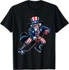 American Flag Patriotic Hockey 4th of July Design T-Shirt