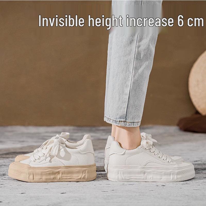 

2024 Spring Women s White Height-Boosting Chunky Sneakers 34 хакі