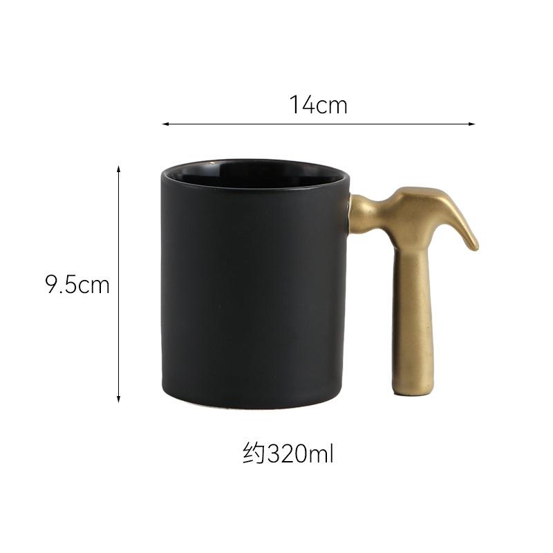 320ml European Style Gold Ceramic Hammer Cup Afternoon Camellia Flower Tea Coffee Mug Household Hammer Decoration Water Cup Gift