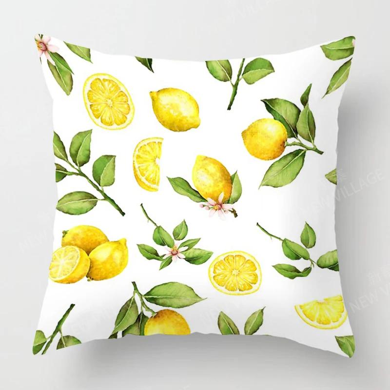 Nordic Fall Home Decor Autumn Throw Pillow Case Sofa Cushion Cover Modern 45X45Cm 45*45 50X50 60X60Cm 40*40Cm Leaf Plant Green