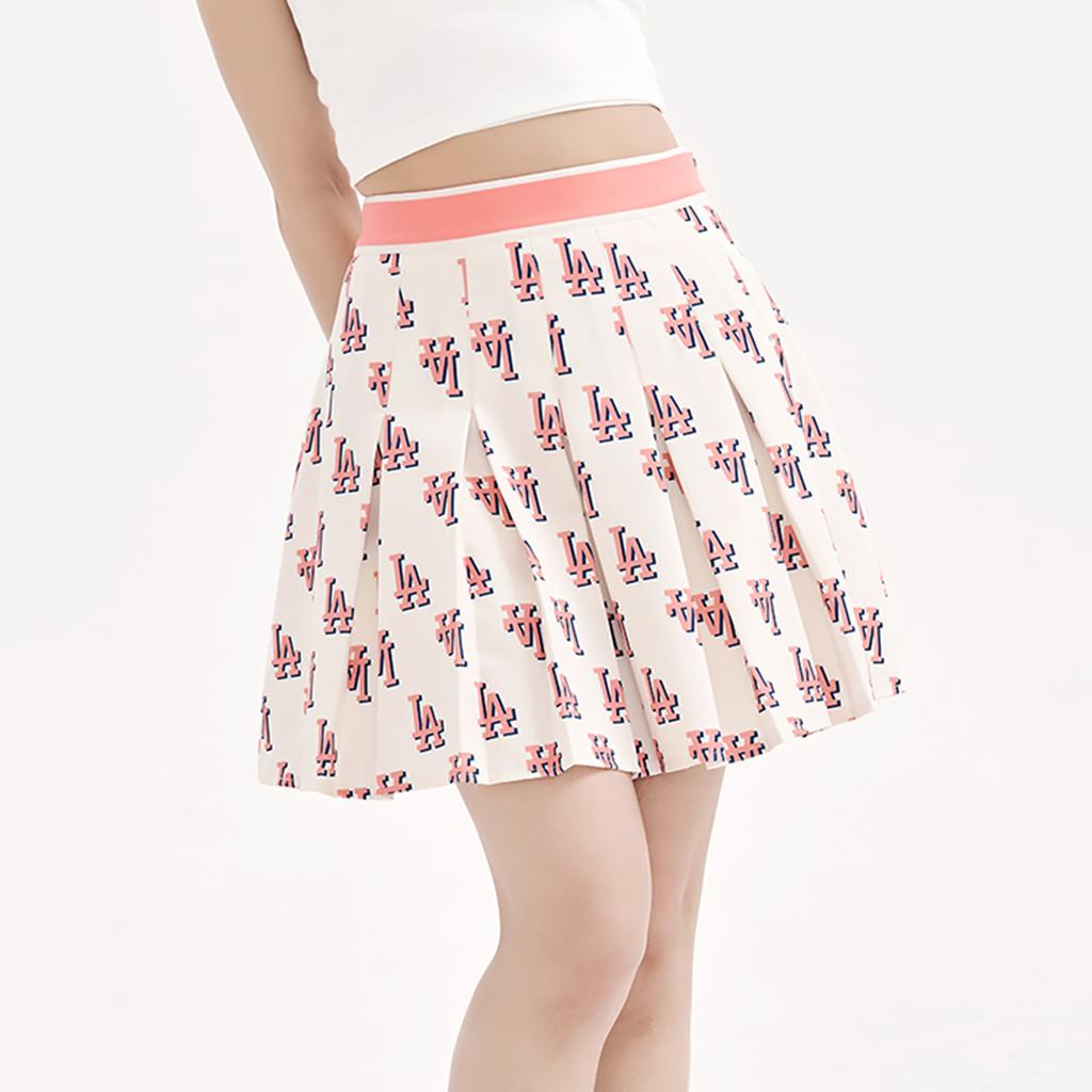 New MLB Los Angeles Dodgers Casual Short Skirts Women's Cream 3FSKM0133-07CRS
