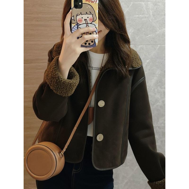 Women S Fashion Faux Fur Collar Warm Casual Coat