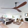 Ventilatore da soffitto da 70 pollici senza luce, Ventilatore da soffitto da esterno in legno color noce, Extra large, Impermeabile, con asta di prolunga, Design moderno mid-century