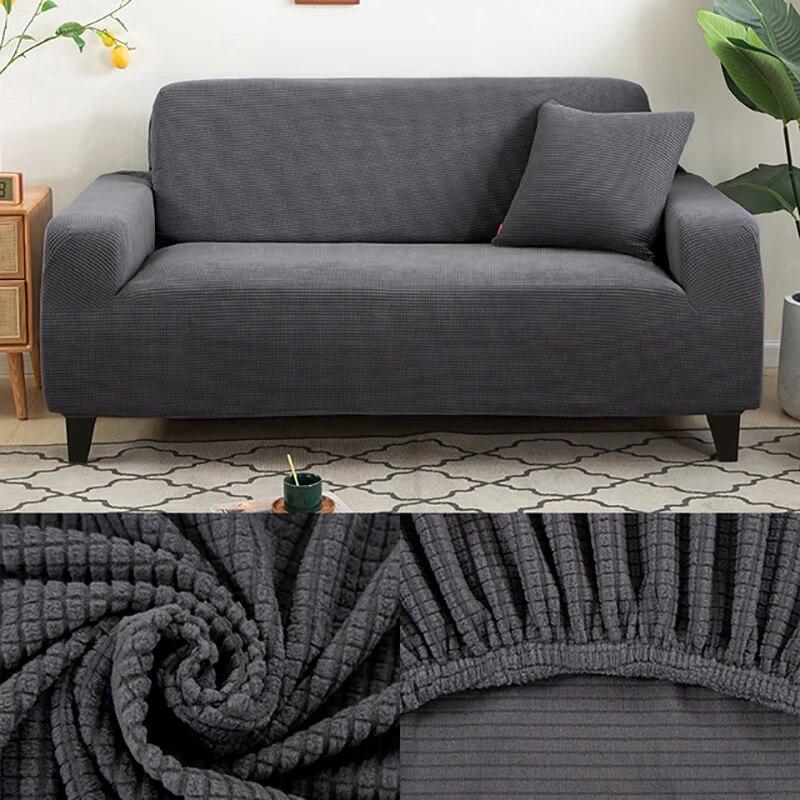 Sofa Cover for Living Room Thick Elastic Polar Fleece Cover for Sofa Couch Armchair 1/2/3/4 Seat L Shaped Corner Sofa Cover