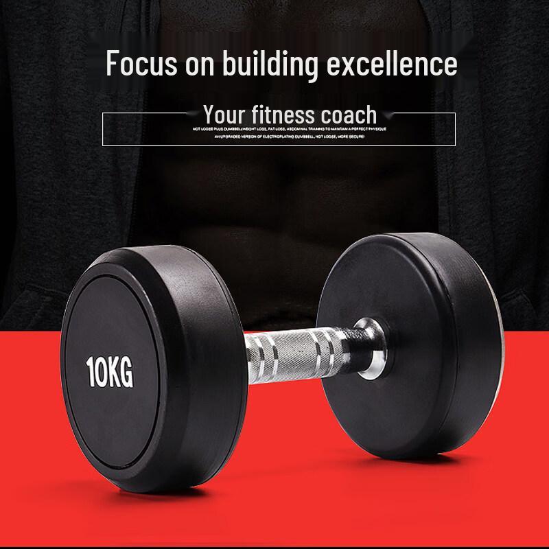 TieMuYun 105KG Rubber Encased Dumbbell Set with Double-Layer Rack