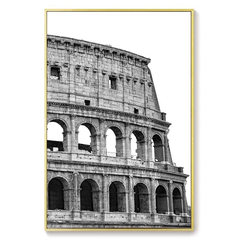 

Черно-белая Италия Колизей Холст Картина Плакаты Рим Древний Памятник Колизей Классическая Настенная Картина Декор Гостиной 21X30cm No Frame