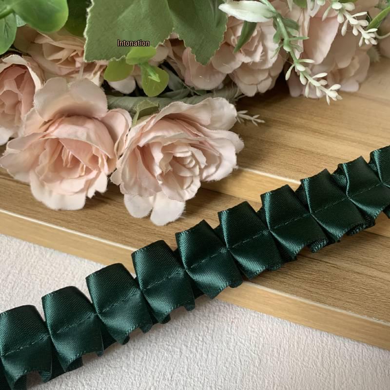 2.5cm Colorful Polyester Pleated Lace I-beam Badge Holder & DIY Card Holder Accessory