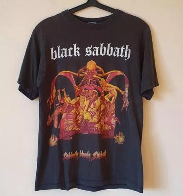 1973 Black Sabbath Bloody Sabbath כותנה שחורה יוניסקס חולצת טריקו הדפסה חוזרת S-5XL יוניסקס חולצת טריקו