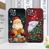 Frohe Weihnachten Baum Weihnachtsmann Muster Handyhülle für IPhone 16 12 11 14 13 15 Pro Max Mini X XS XR SE2 7 8 14 Plus Weiche Hülle