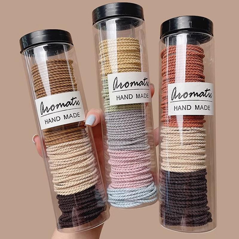 100 Durable Seamless High Elastic Hair Ties with No Damage Barrel Pack