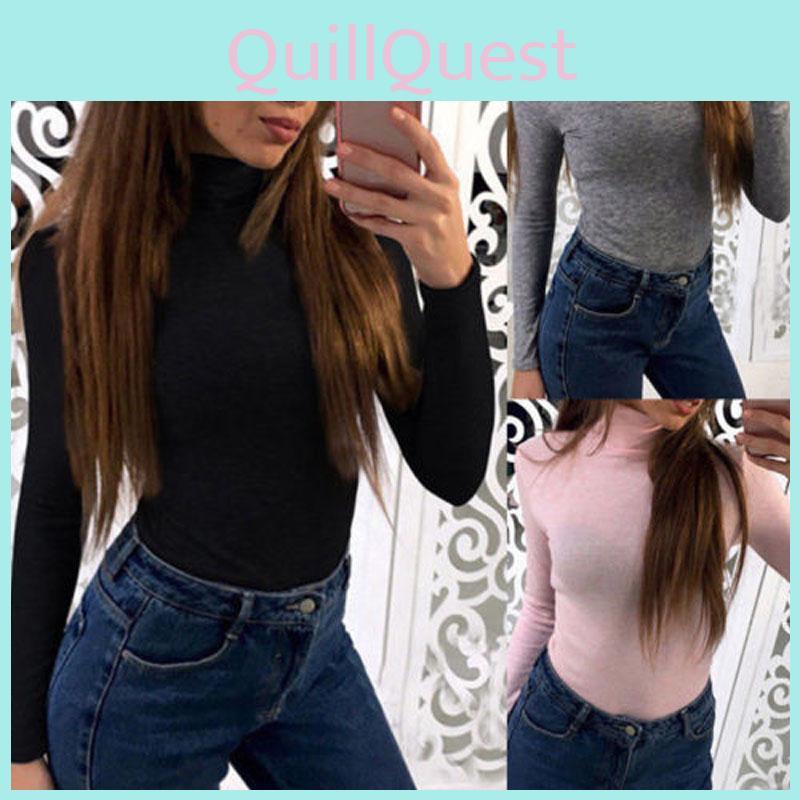 Women Long-sleeve Turtleneck Casual Slim Tops Knit Sweater Winter T-shirt Blouse With Premium Quality Fabric And Timeless Style