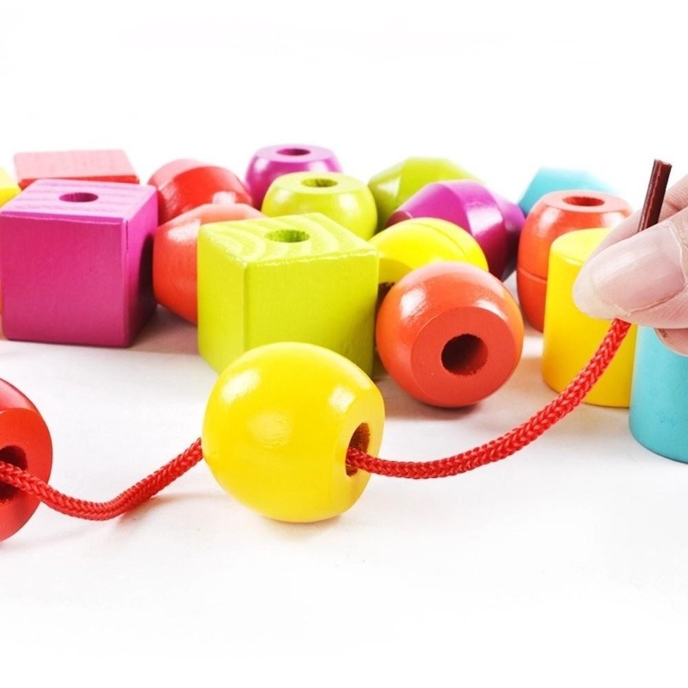 Colorful Wooden Toys Matching Game Colorful Beaded Toy  Preschool Learning