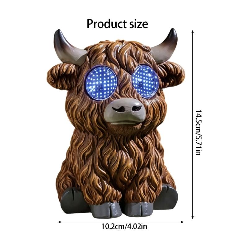 Weatherproof Resin Winking Animal Solar Light Garden Sculpture Winking Animal Light Statue for Yard Porch Balcony Ornament
