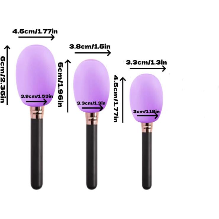 3Pcs Makeup Brush Cover Reusable Makeup Brush Protector Silicone Holder for Dustproof Storage & Travel