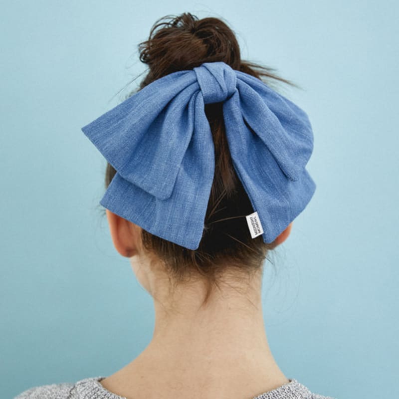 

MIDNIGHT MOMENT denim ribbon pin (2colors) deepblue