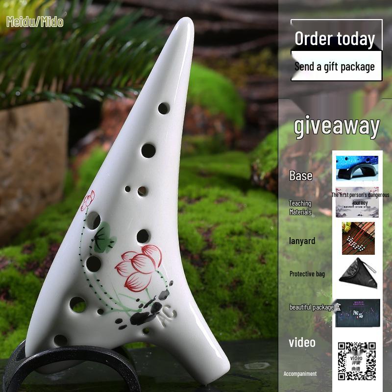 12-Hole Alto C Key Ocarina for Beginners, Pro Performance