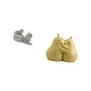 Cat Sculpture Tabletop Ornament Art Crafts Decorative Figurine Animal Statue Hugging Pear Book Stand
