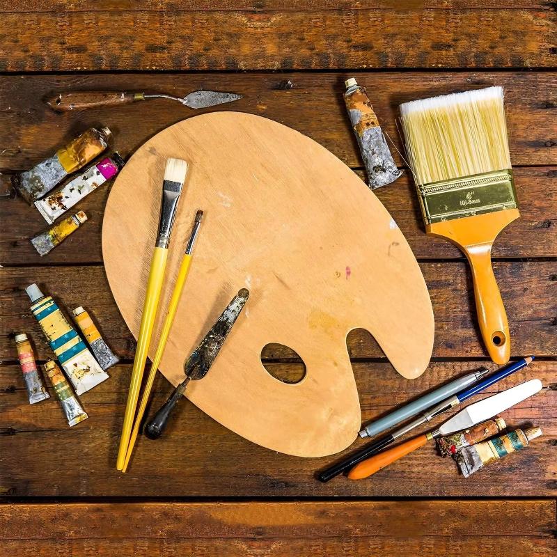 Palette Wooden Paint Palette, 3PCS Painting Palette Paint Tray Palettes for Acrylic Watercolor Oil Paint DIY Art Craft Painting