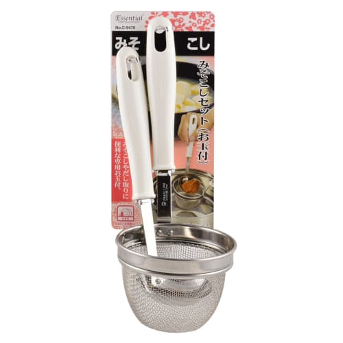 Pearl Metal Essential Miso Strainer Set with Ladle [Made In Japan] C-9470