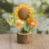 Handmade Crochet Potted Flower Artificial Knitted Flower Bouquet Forever Flower Gifts for Mother's