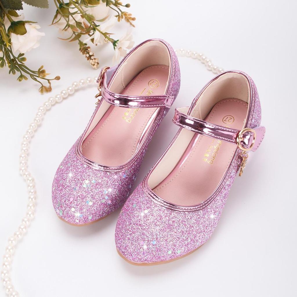 Koreanische Kristall-Flachschuhe mit hohem Absatz für Mädchen - Pailletten-Tanzschuhe für Frühling & Herbst