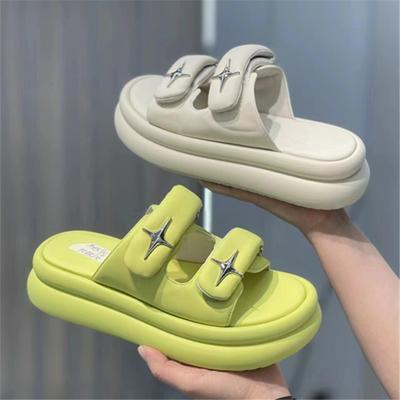 Fashion Summer Outside Wear Slippers Women 2024 Thick Bottom Non-slip Soft Beach Shoes Casual Versatile Sandalias De Mujer Verano 2024