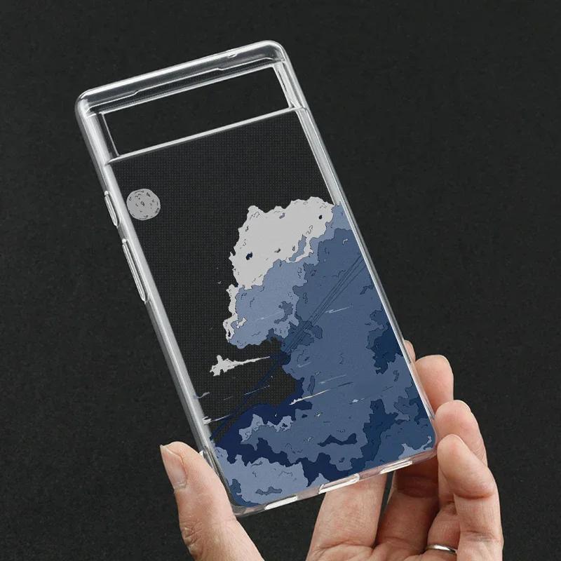 Case for Google Pixel 7a 7Pro 7 6a 6 6Pro 8A 8Pro 5G Transparent Clear Japan Anime Landscape Scenery Phone Cover Fundas Shells
