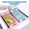 Kitchen Dish Drying Rack Plastic Adjustable Drainer Rack Fruits Vegetable Kitchen Organizer Sink Cleaning Basket Tool