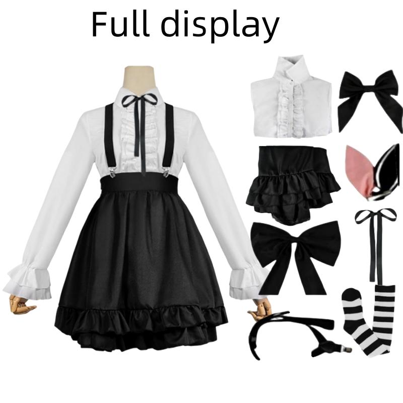 

Аніме ПОБАЧАННЯ НА ЖИВО Hoshimiya Mukuro Косплей Топи Спідниця Краватка Бант Прекрасне вбрання покоївки Одяг Хелловін Карнавал Повний комплект костюмів XXL