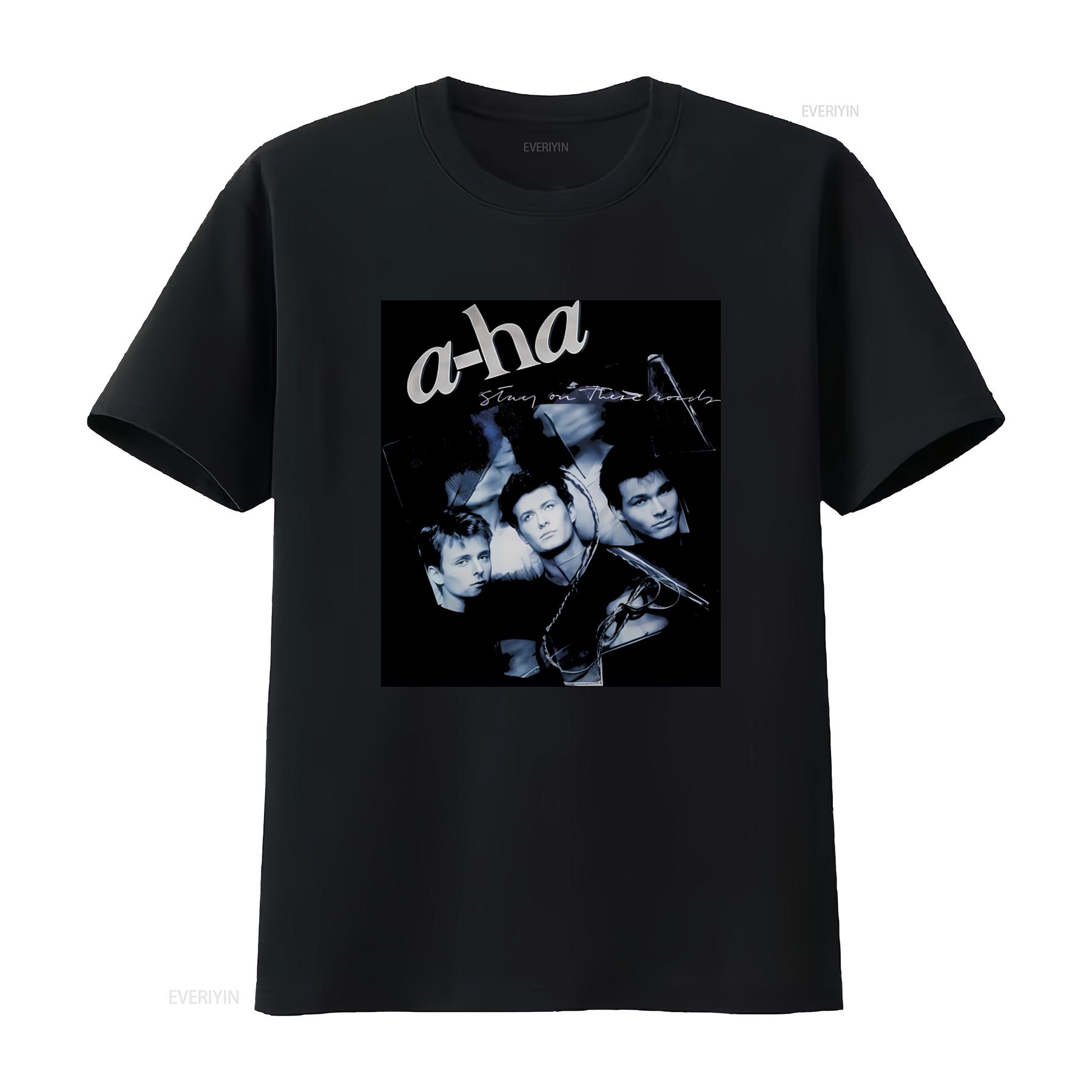 

Cotton T Shirt A Ha Music Stay on These Roads Paul Waaktaar Savoy Band vintage Washed Breathable homme Comfortable 4XL