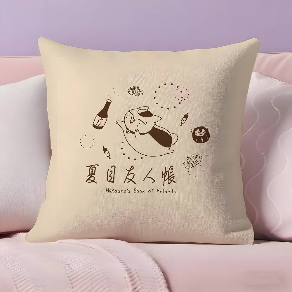 Anime N-Natsumes B-Book Of F-Friends Pillow Case Ultra Soft Skin Friendly Fabric Cloud Like Comfort & Concealed Zipper